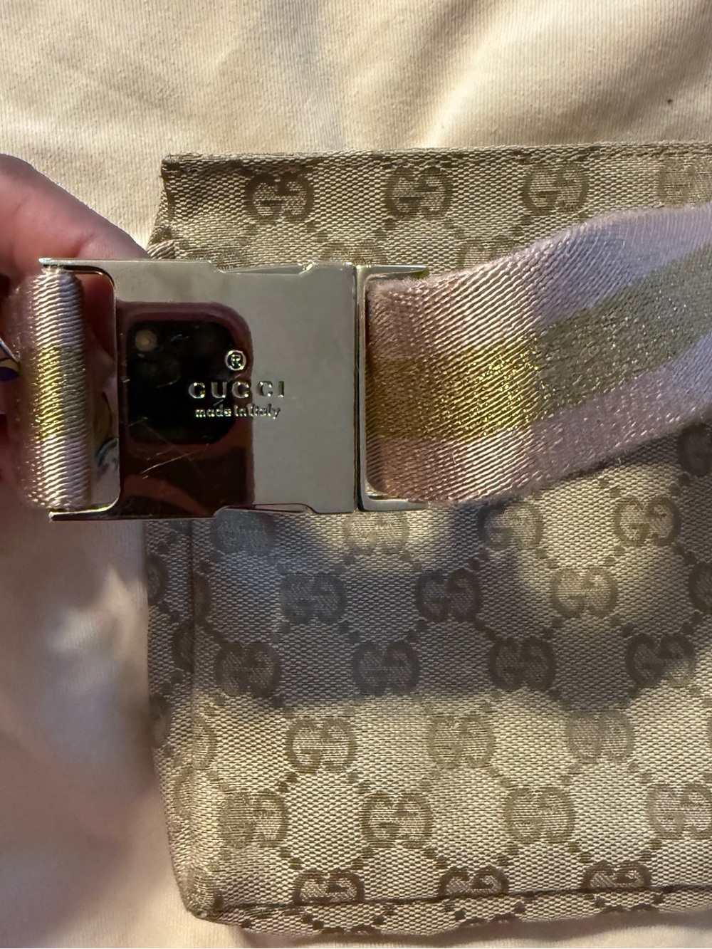 Gucci Beige and Brown Monogram Canvas Card Wallet with Silver Accent - Picture 10 of 13